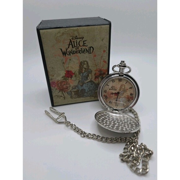 Disney Accessories - Vintage Disney Alice In Wonderland Tim Burton Pocketwatch Watch Limited Edition